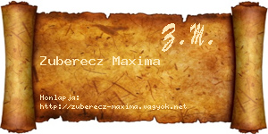 Zuberecz Maxima névjegykártya